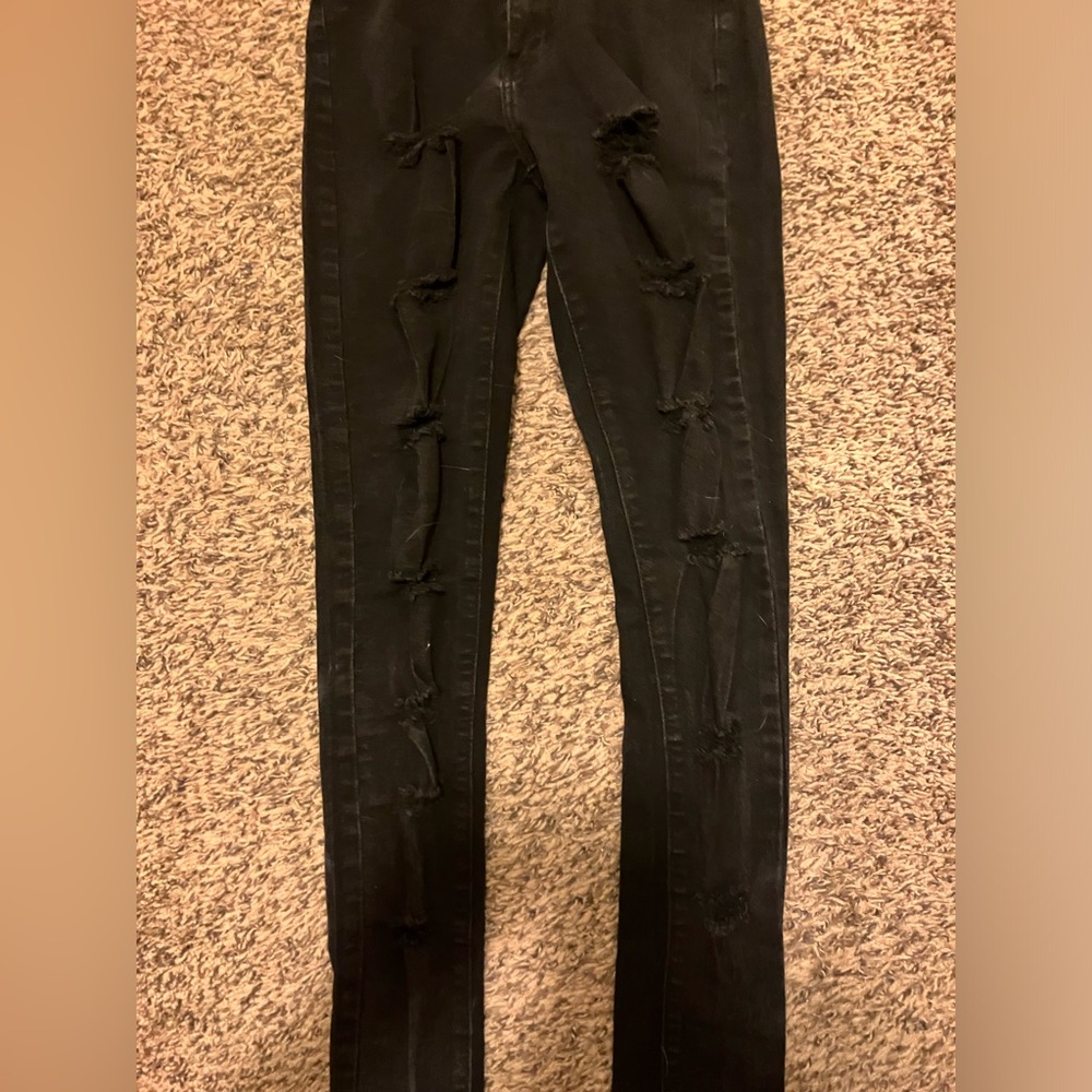 High Rise Ripped Skinny Jeans